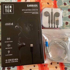Lot of 3 NEW Wired Earbuds w/ Lightening Connection